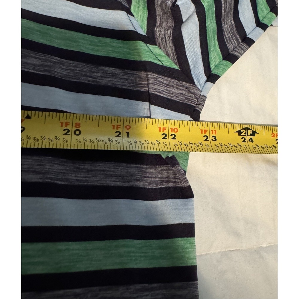 FootJoy FJ Mens Short Sleeve Golf Polo Shirt L Large Blue Green Striped Camo - Picture 8 of 8